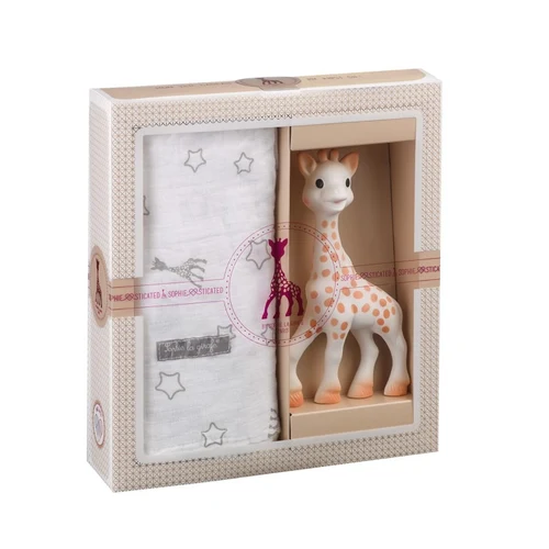 Подарочный набор SOPHIEsticat с Жирафом Софи и пелёнкой 120×120 см