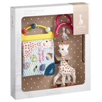 Set cadou la nastere Girafa Sophie (Girafa Sophie + cartulie cu activitati + zornăitoare)