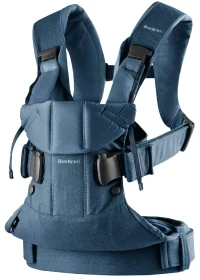 Анатомический рюкзак-переноска BabyBjörn One Denim Midnight Blue с несколькими положениями для ношения, хлопок