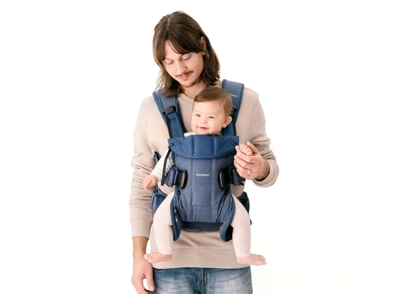 Анатомический рюкзак-переноска BabyBjörn One Denim Midnight Blue с несколькими положениями для ношения, хлопок 3