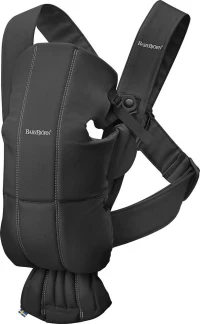 Анатомический рюкзак-переноска BabyBjörn Mini Black с несколькими положениями для ношения, хлопок