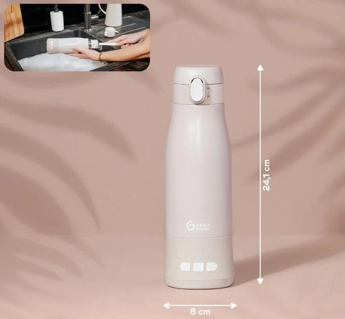 Incalzitor de biberoane portabil si reincarcabil Babymoov Moov & Feed Mineral Beige 5