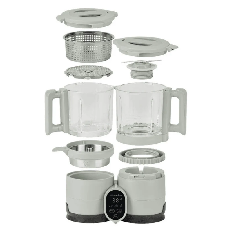 Robot multifunctional 4 in 1 Babymoov Nutribaby Glass Celadon Green din sticla si otel inoxidabil 3