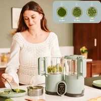Robot multifunctional 4 in 1 Babymoov Nutribaby Glass Celadon Green din sticla si otel inoxidabil 4