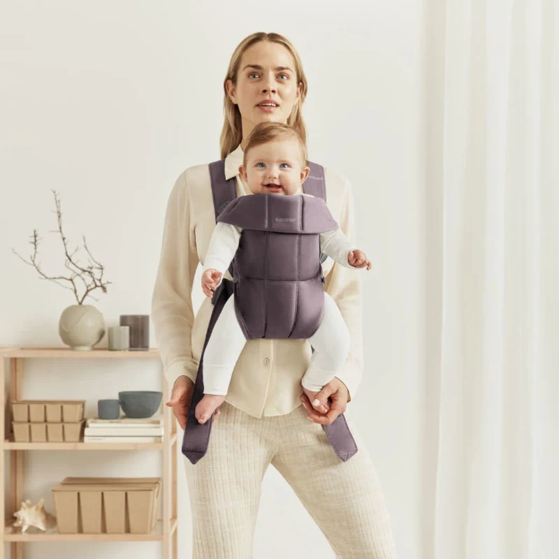 Анатомический рюкзак-переноска BabyBjörn Mini Dark Purple с несколькими положениями для ношения, хлопок 5
