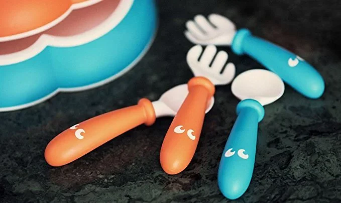 Set lingurite si furculite BabyBjorn Orange/Turquoise, 4 buc. 2