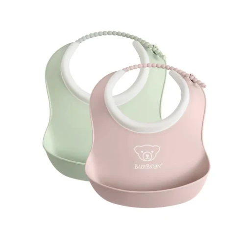 Набор из 2 слюнявчиков BabyBjörn Powder Green/Powder Pink