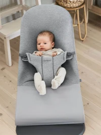 Balansoar BabyBjorn Bliss Light Grey, 3D Jersey cu bara de jucarii 3