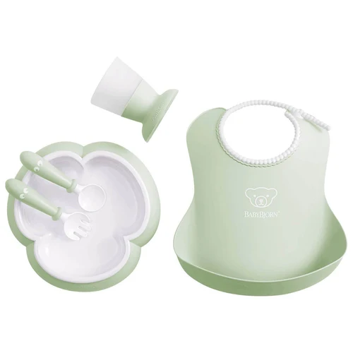 Set pentru alimentatie BabyBjorn Powder Green