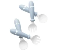 Set lingurite si furculite BabyBjorn Powder Blue, 4 buc.