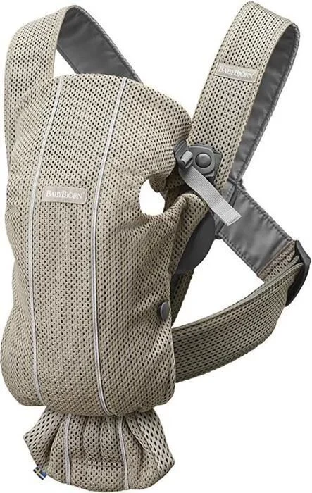 Marsupiu anatomic Babybjorn Mini Greige, Mesh