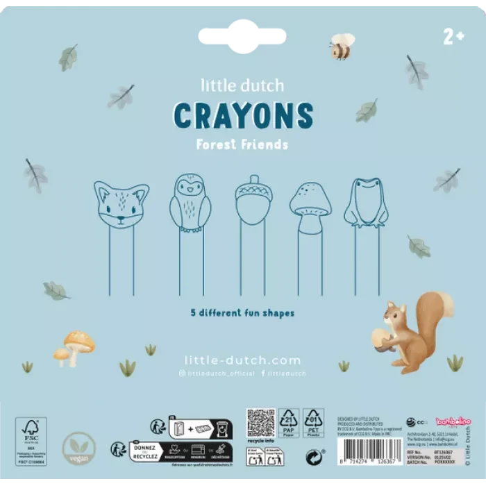 Creioane cerate in forma de animalute - Forest Friends - Little Dutch 3