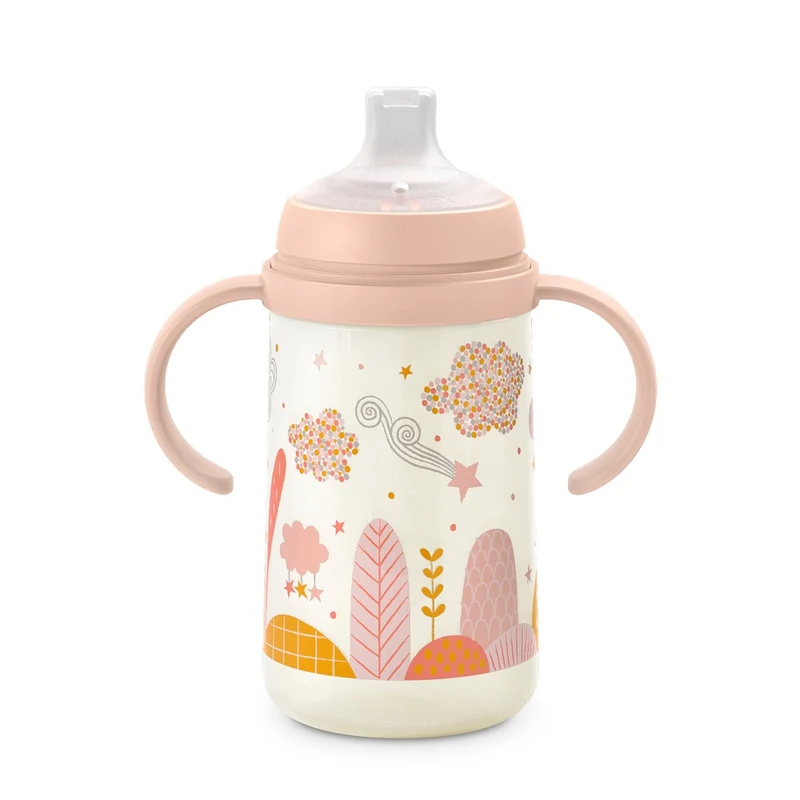 Cana cu cioc din silicon, 270 ml, +6 luni, „Plimbari prin park” / verde Suavinex 2