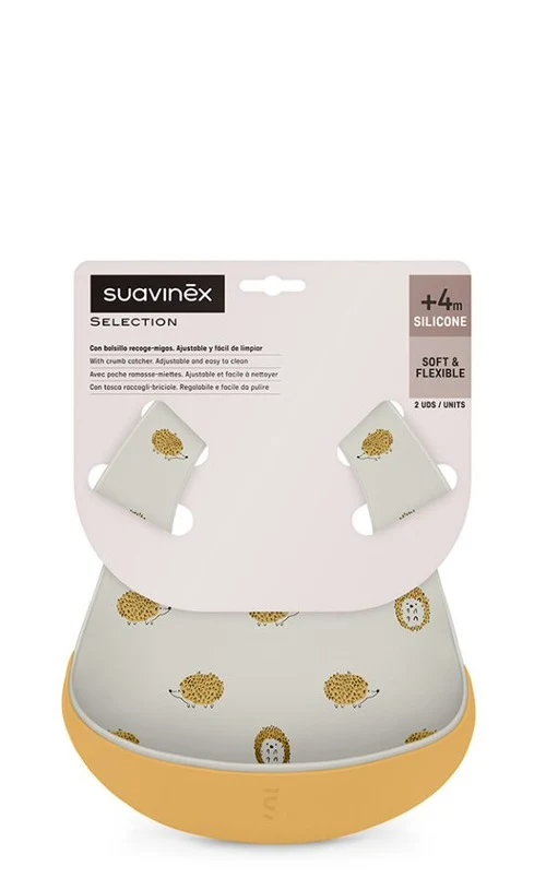 Набор силиконовых нагрудников «Colour Essence» / серый, желтый, Suavinex 2