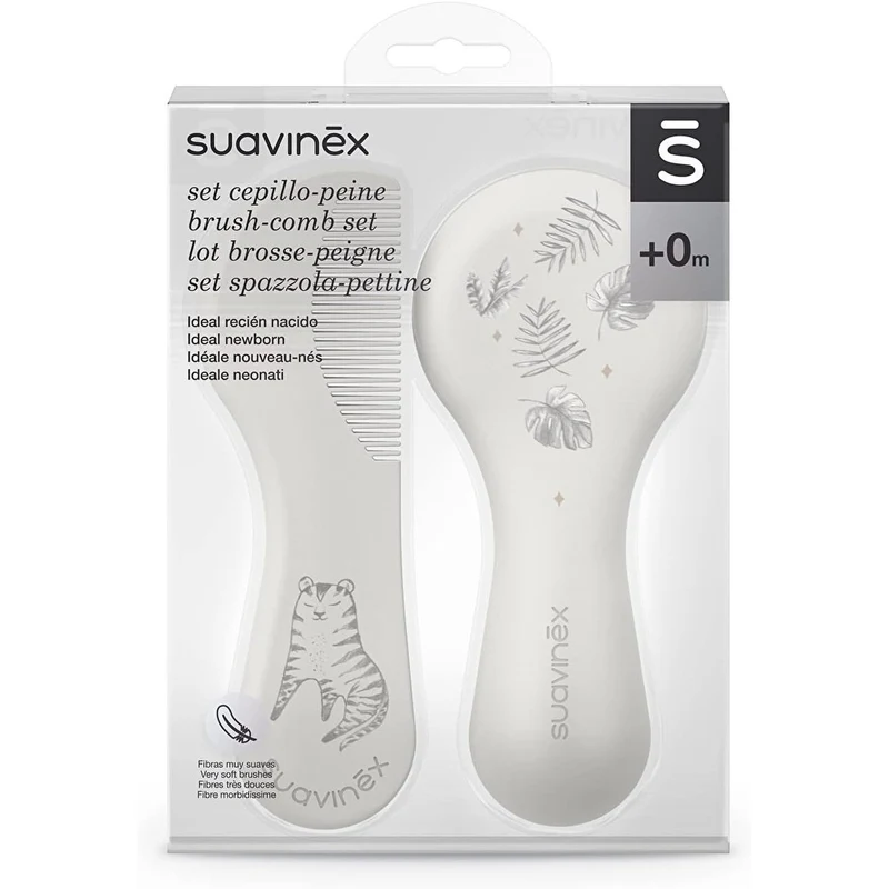 Set perie si pieptene Alb Suavinex 2
