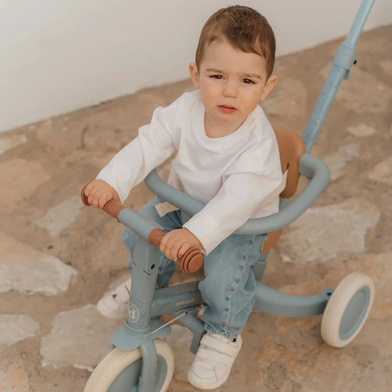 Трёхколёсный велосипед 4 в 1 с ручкой для толкания — BLUE — Little Dutch 2
