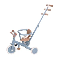 Трёхколёсный велосипед 4 в 1 с ручкой для толкания — BLUE — Little Dutch 3