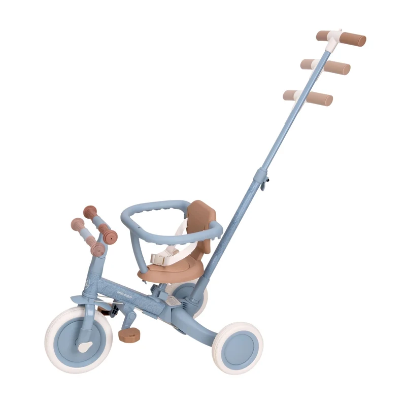 Трёхколёсный велосипед 4 в 1 с ручкой для толкания — BLUE — Little Dutch 3