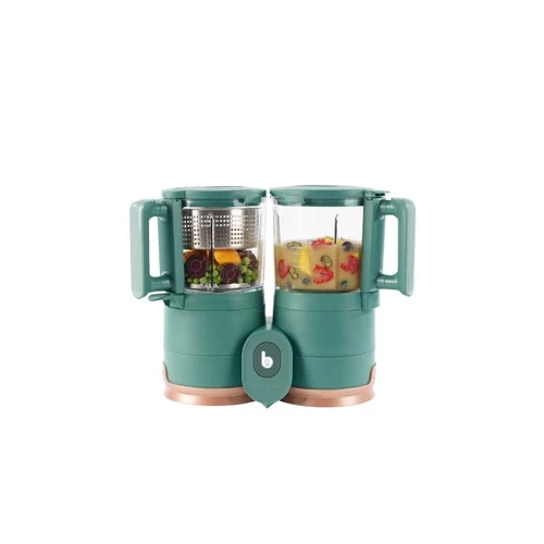 Robot din sticla si otel inoxidabil 4 in 1Babymoov Nutribaby Glass green din stica si otel