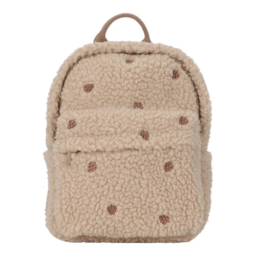 Rucsac din material teddy - Taupe - Little Dutch