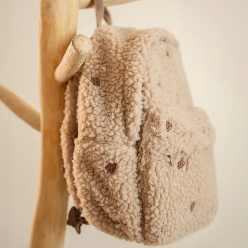 Rucsac din material teddy - Taupe - Little Dutch 6