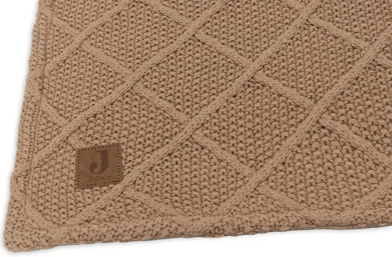 Patura tricotata Jollein 75x100cm Biscuit/Teddy Fleece 5