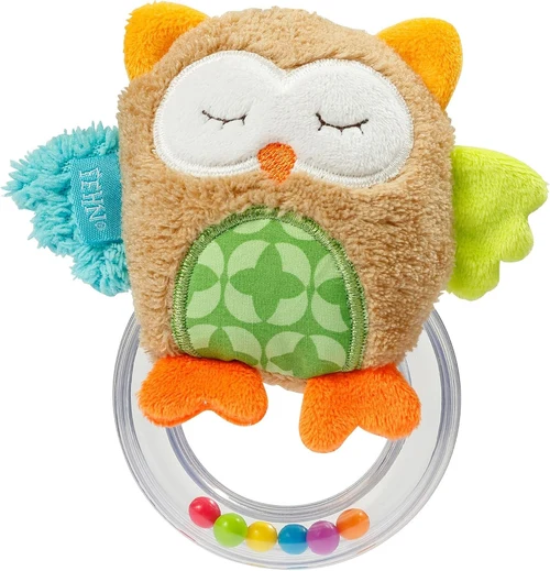 Игрушка для малышей, Сова, погремушка, 13 см, Fehn