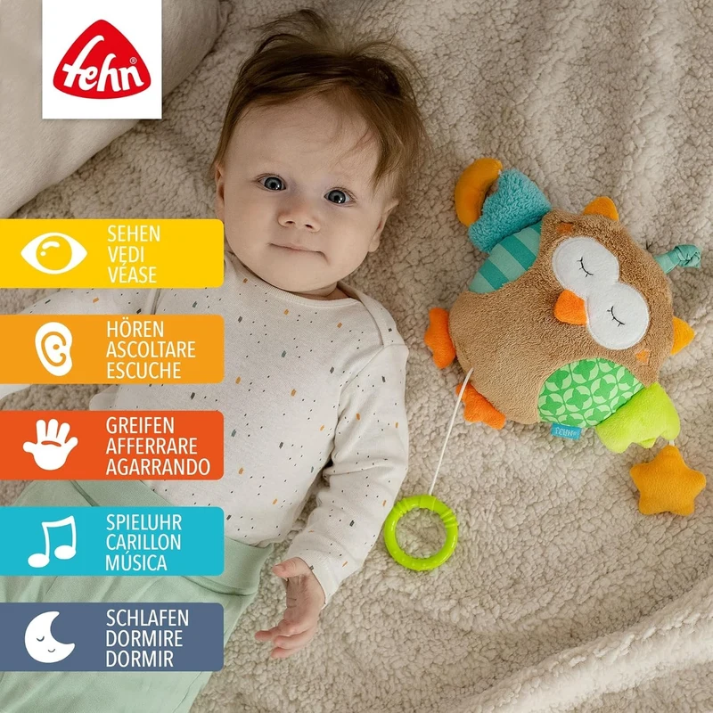 Jucarie muzicala - Bufnita somnoroasa (18 cm), Fehn 4