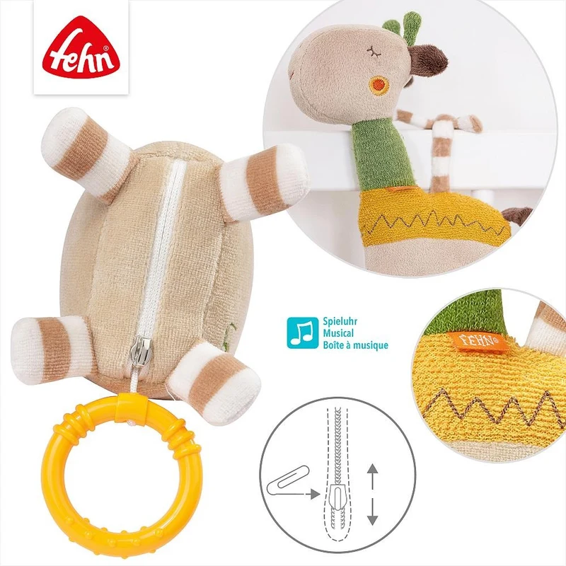 Музыкальная игрушка, Fehn, Жираф, 20 см, многоцветная 2