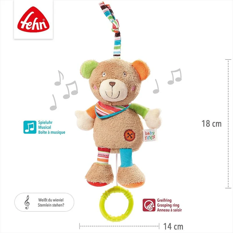 Музыкальная подвесная игрушка Fehn, Teddy 2