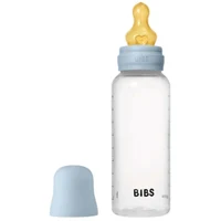 Бутылочка BIBS из пластика с антиколиковой системой и латексной соской 0+, 150 мл, Baby Blue