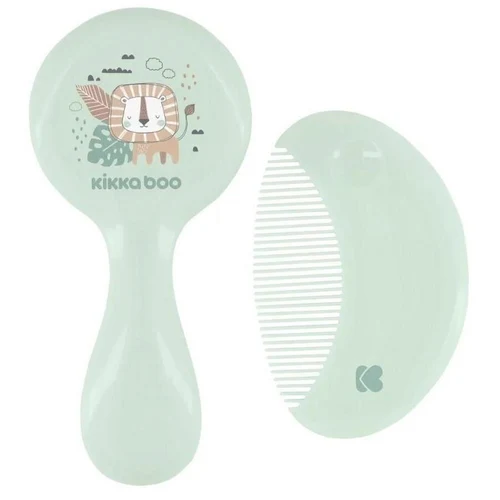 Pieptene si perie cu fire naturale KikkaBoo Savanna Mint