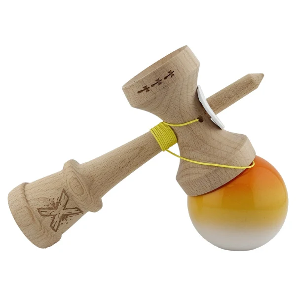 Kendama Super Sticky X Original profesionala, 7.5*6*18cm, Gradient portocaliu 2