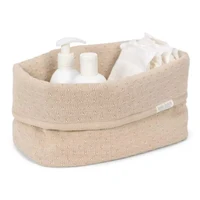 Cos de depozitare din bumbac organic tricotat - 25x15 cm - Pure Soft Beige - Little Dutch 2