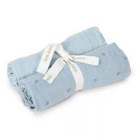 Муслиновые пелёнки из органического хлопка - набор из 2 штук - 70x70 см - Pure Denim Blue - Little Dutch
