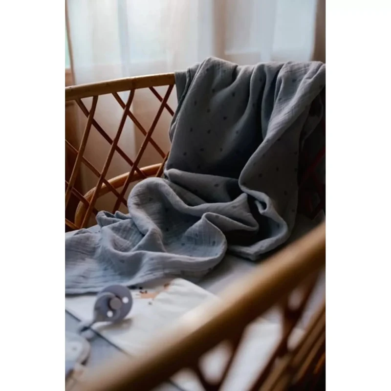 Муслиновые пелёнки из органического хлопка - набор из 2 штук - 70x70 см - Pure Denim Blue - Little Dutch 3