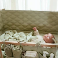 Protectie laterala pentru patut din bumbac organic - 28x180 cm - Pure Sage - Little Dutch 4