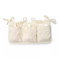 Organizator din bumbac organic pentru patut - Pure Soft White - Little Dutch 2