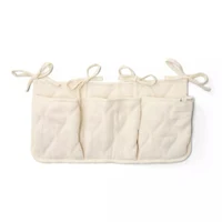 Organizator din bumbac organic pentru patut - Pure Soft White - Little Dutch