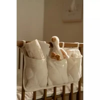 Organizator din bumbac organic pentru patut - Pure Soft White - Little Dutch 3