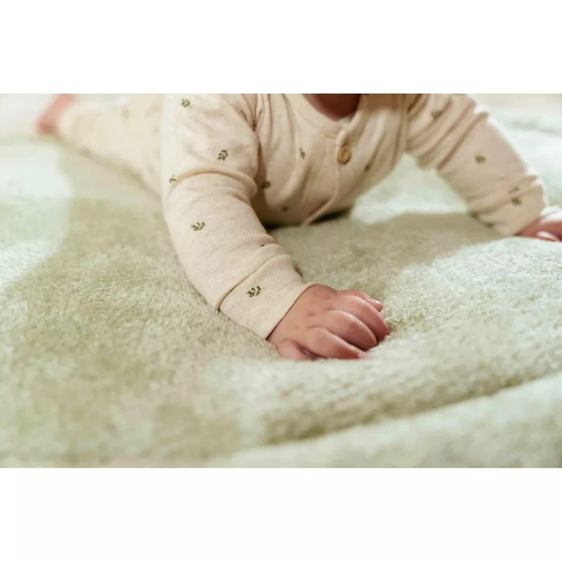 Salopeta din bumbac organic pentru bebelusi - Little Farm - Green Leves - Little Farm-56 5