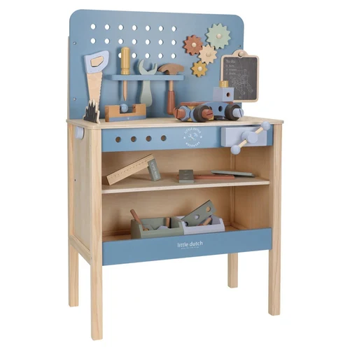 Banc de lucru cu accesorii din lemn FSC - Little Dutch