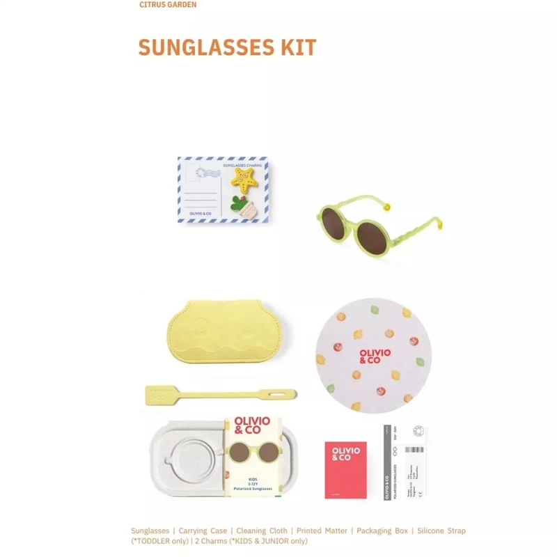 Ochelari de soare cu lentile polarizate - 5-12 ani - Citrus Garden - Lime Green - Olivio&Co 5