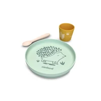 Set veselă din silicon – Miniland Silicone Meal Set Forest