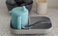 Beaba Set de masa silicon cu cana Blue B913526 2