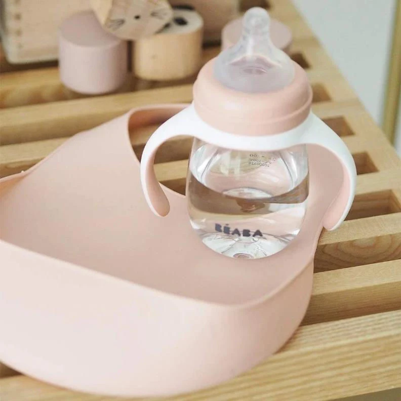 Beaba Силиконовый слюнявчик Old Pink B913491 3