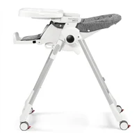 Scaun de masa Prima Pappa Follow me, Wonder Grey,  Peg Perego 4