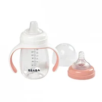 Beaba Обучающая бутылочка 2-в-1 из тритана 210 мл Pink B913478