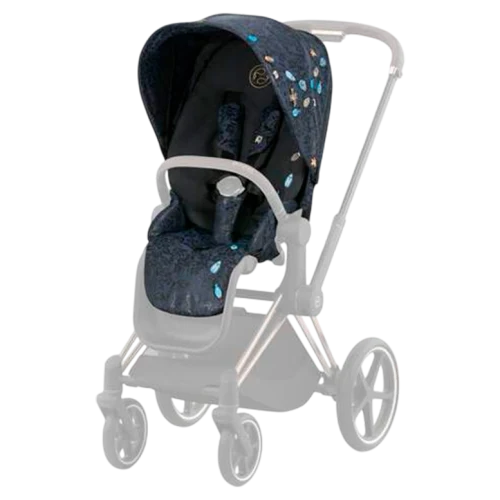 Set textil pentru carucior Cybex Priam FE Jewels of Nature dark blue