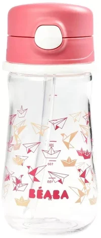 Beaba Кружка с трубочкой 350 мл Dark Pink B913452